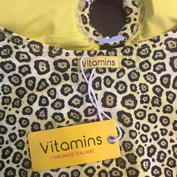 One piece bathing suit - Vacanza Italianna- Lime/animal print - size 8  RARE - Picture 4 of 8